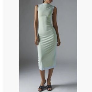 Urban Outfitters Jayden Mock Neck Slim Dress in Light Blue